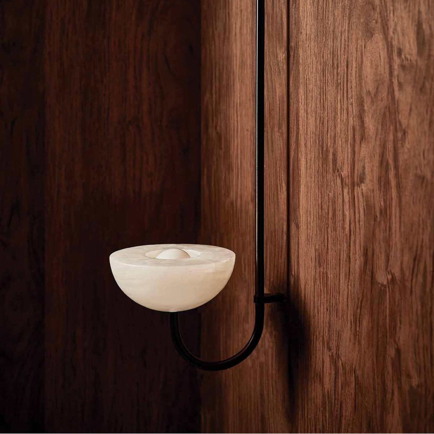 Aurelia Wall Light Large White Onyx & Brushed Black